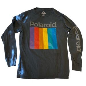 Altru Gray and Red Polaroid Graphic Long Sleeve Shirt | Men’s Medium